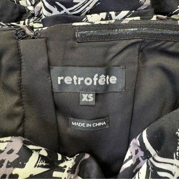 Retrofete Samantha Strapless Ruffle Mini Dress Black White Size XS - Picture 7 of 9